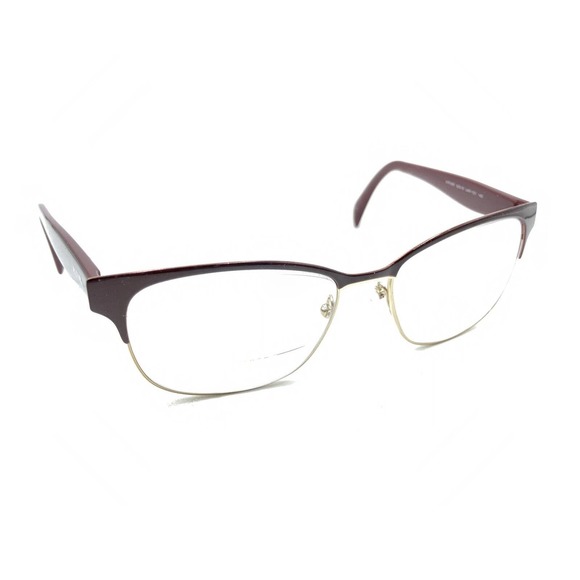 Prada VPR 65R UAN-1O1 Burgundy Red Gold Square Eyeglasses Frames 53-16 140 Italy - Picture 1 of 12